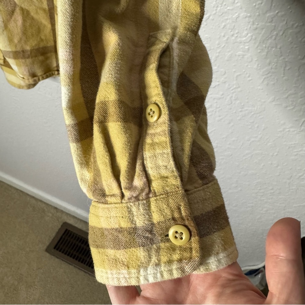 REI Coop Yellow Brown Plaid Wallace Lake Flannel Shirt Women Size XL Cotton - Picture 2 of 6